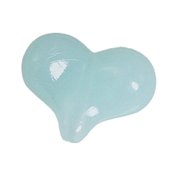 Pale Turquoise Acrylic Beads, Imitation Jelly, Heart, Pale Turquoise, 16.8x21.7x9mm, Hole: 1.5mm, about 315pcs/bag