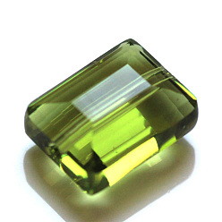 Yellow Green Imitation Austrian Crystal Beads, Grade AAA, Faceted, Rectangle, Yellow Green, 10x12x5.5mm, Hole: 0.9~1mm