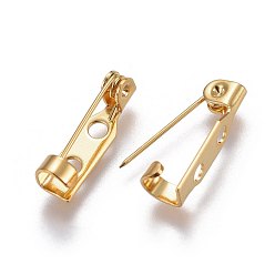 Golden 304 Stainless Steel Brooch Findings, Golden, 16.5x4mm, Pin: 0.5mm
