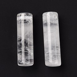 Quartz Crystal Natural Quartz Crystal Pendants, Rock Crystal Pendants, Column, 34~36x10~10.5mm, Hole: 2mm