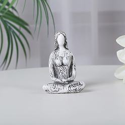 Ghost White Resin Yoga Woman Prayer Statue, Fengshui Meditation Sculpture Home Decoration, Ghost White, 36x56x80mm