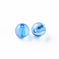 Deep Sky Blue Transparent Acrylic Beads, Round, Deep Sky Blue, 8x7mm, Hole: 2mm, about 1745pcs/500g