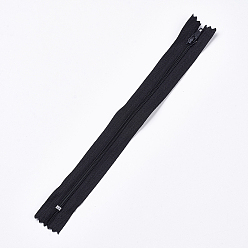 Black Garment Accessories, Nylon Closed-end Zipper, Zip-fastener Components, Black, 23.5~24x2.5cm
