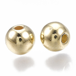 Light Gold CCB Plastic Beads, Round, Light Gold, 6x5mm, Hole: 1.5mm