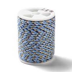 Bleu Bleuet Cordon en polycoton à plusieurs épaisseurs, corde de coton macramé faite à la main, pour les tentures murales en ficelle cintre pour plantes, tricot de ficelle de bricolage, bleuet, 4mm, environ 1.5 yards (4.3m)/rouleau