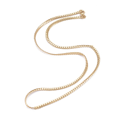Oro Collares de cadena de eslabones cubanos de acero inoxidable 201 para hombre, con cierre de langosta, textura, dorado, 19.6" (50 cm)
