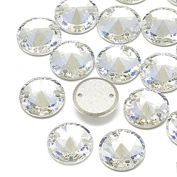 Moonlight Sew on Rhinestone, K9 Glass Rhinestone, Two Holes, Garments Accessories, Random Color Back Plated, Faceted, Cone, Moonlight, 10x4mm, Hole: 0.8mm