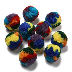 Разноцветный Хлопковые шарики из помпонов, для сережек и головного убора ювелирные аксессуары своими руками, круглые, красочный, 2.85~3 см