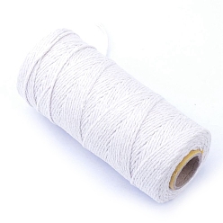 Blanco Hilos de hilo de algodón, para la artesanía bricolaje, envoltura de regalos y fabricación de joyas, blanco, 2 mm, aproximadamente 109.36 yardas (100 m) / rollo