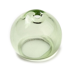 Vert Jaune Cône de perles de verre transparent, pour la fabrication de carillons éoliens, demi-tour, vert jaune, 10.5x8.5~8.8mm, Trou: 1.2mm, diamètre intérieur: 5.8 mm
