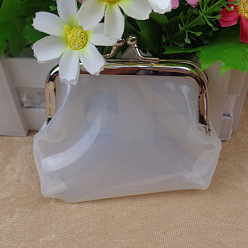 Белый Прозрачная трапециевидная сумочка для куклы ppc, с железным каркасом кошелька платинового тона, принадлежности для американских кукол, белые, 70x90 мм