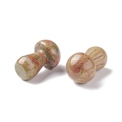 Унакит Натуральный камень унакит гуаша, инструмент для массажа со скребком гуа ша, для спа расслабляющий медитационный массаж, грибовидный, 36.5~37.5x21.5~22.5 мм