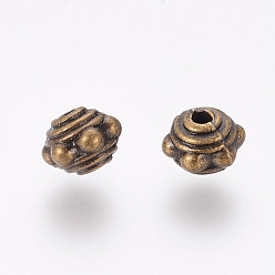 Antique Bronze Tibetan Style Alloy Spacer Beads, Lead Free & Cadmium Free, Antique Bronze, 7x5.5mm, Hole: 1mm
