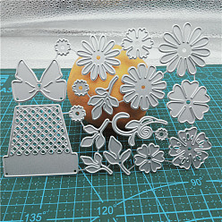 Matte Platinum Color Carbon Steel Cutting Dies Stencils, for DIY Scrapbooking/Photo Album, Decorative Embossing DIY Paper Card, Flower, Matte Platinum Color, 10x14.2cm