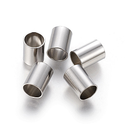 Stainless Steel Color 304 Stainless Steel Tube Beads, Column, Stainless Steel Color, 12x9mm, Hole: 8mm