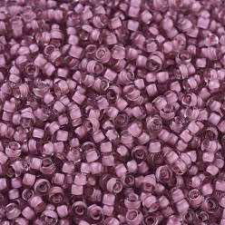 (RR1931) Semi-Frosted Light Raspberry Lined Crystal MIYUKI Round Rocailles Beads, Japanese Seed Beads, 11/0, (RR1931) Semi-Frosted Light Raspberry Lined Crystal, 2x1.3mm, Hole: 0.8mm, about 5500pcs/50g