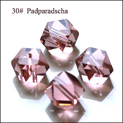 Saumon Clair Imitations de perles de cristal autrichien, grade de aaa, facette, perles de cube sans coin, saumon clair, 6x5.5x5.5mm, Trou: 0.7~0.9mm