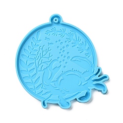 Crab DIY Ocean Theme Pendant Silicone Molds, Resin Casting Molds, for UV Resin, Epoxy Resin Jewelry Making, Crab Pattern, 97x93x6mm, Hole: 1.8mm
