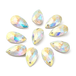 Cristal AB Dijes de diamantes de imitación de vidrio k9 facetados, imitación de cristal austriaco, gota, crystal ab, 8x6x4 mm, agujero: 1 mm