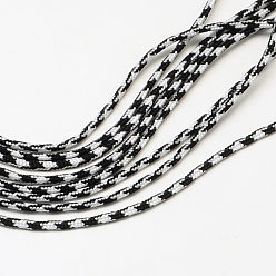 Black Polyester & Spandex Cord Ropes, 1 Inner Core, Black, 2mm, about 109.36 yards(100m)/bundle
