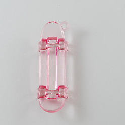 Pink Transparent Acrylic Beads, Faceted, Butterfly, Pink, 17x13x5mm, Hole: 2mm, about 950pcs/500g