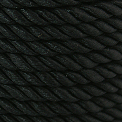 Черный Витая нейлоновая нить, чёрные, 5 мм, около 18~19 ярдов / рулон (16.4 м ~ 17.3 м / рулон)