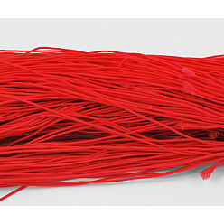 Red Round Elastic Cord, Made of Rubber, Wrapped by Fibre, Red, 1mm, about 25.15~27.34 yards(23~25m)/bundle