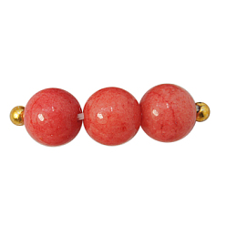 Cerise Natural Mashan Jade Round Beads Strands, Dyed, Cerise, 6mm, Hole: 1mm, about 69pcs/strand, 15.7 inch