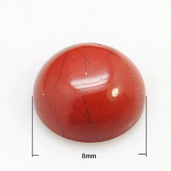 Jaspe Rouge Cabochons de pierres fines, demi-tour / dôme, jaspe rouge, 8x3.5mm