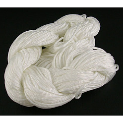 Blanc Fil de nylon, cordon de bijoux en nylon pour la fabrication de bracelets tissés , blanc, 1.5 mm, 14 m / lot