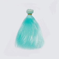Cyan Cheveux longs et raides en mohair imité poupée perruque cheveux, pour les filles de bricolage accessoires de fabrication de bjd, cyan, 150~1000mm
