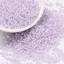 Lilac Cylinder Seed Beads, Ceylon, Round Hole, Uniform Size, Lilac, 2x1.5mm, Hole: 0.8mm, about 40000pcs/bag, about 450g/bag