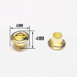 Golden Iron Grommet Eyelet Findings, with Washers, for Bag Repair Replacement Pack, Golden, 0.4x0.6cm, Inner Diameter: 0.3cm