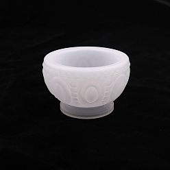 Blanc Moules en silicone, pour la fabrication de chandeliers, moules à pendentif en résine, pour la résine UV, fabrication de moules en résine époxy, bol avec motif ovale, blanc, 95x60mm