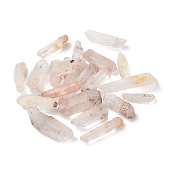 Cristal de Quartz Perles de cristal de quartz naturel, pas de trou / percé, prismes hexagonaux, 24~45.5x9.5~13.5x6~9mm, environ100 pcs / 400 g