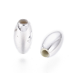Silver Acrylic Beads, Rice, Silver, about 3mm wide, 6mm long, hole: 1mm, 13000pcs/500g