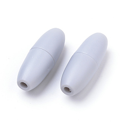Gris Clair Fermoirs séparatistes plastique, pour les colliers de dentition en caoutchouc de silicone, gris clair, 24x9mm, Trou: 2.5mm