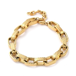 Golden 304 Stainless Steel Box Chain Bracelet, Golden, 7-1/8 inch(18cm)