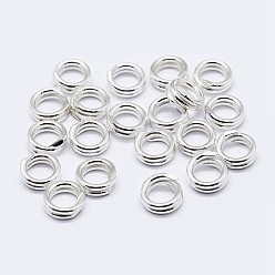 Plata 925 anillos de salto divididos en plata de ley, anillos del salto doble bucle, anillos redondos, plata, 6x2 mm, diámetro interior: 4.5 mm