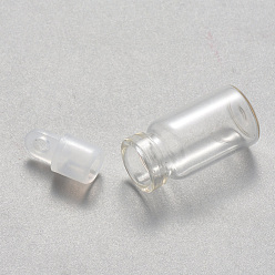 Claro Viales de vidrio, con tapón de plástico, deseando botellas, para almacenar cuentas de semillas, Claro, 28~29x11 mm, agujero: 3 mm, capacidad: 1.5 ml (0.05 fl. oz)