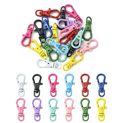 Mixed Color 20Pcs Spray Painted Alloy Swivel Clasps, Mixed Color, 23x9x4mm, Hole: 3.5mm