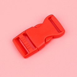 Red Plastic Adjustable Quick Contoured Side Release Buckle, Red, 65x32x12mm