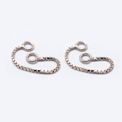 Rose Gold 925 Sterling Silver Box chain, Rose Gold, 30x0.8mm, Hole: 1mm