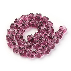 Old Rose Handmade Lampwork Beads Strands, Plum Blossom, Old Rose, 13.5x8.5~9mm, Hole: 1.2mm, about 32pcs/strand, 16.53 inch(42cm)