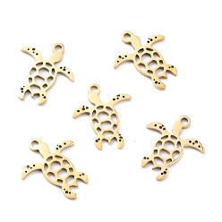 Golden 201 Stainless Steel Charms, Laser Cut, Manual Polishing, Turtle, Golden, 15x13x1mm, Hole: 1.5mm