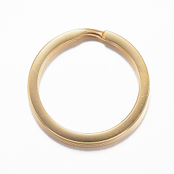 Золотой Ионное покрытие (ip) 304 разъемные кольца для ключей из нержавеющей стали, брелок для ключей, золотые, 25x2 мм