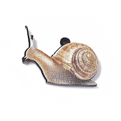 Snail Pendentifs acryliques opaques d'animaux de simulation mignons, escargot, 27x20.5x3mm, Trou: 1.5mm, 10 pcs /sachet 