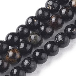 Biotite Perles naturelles biotite brins, ronde, noir, 6mm, Trou: 0.8mm, Environ 68 pcs/chapelet, 16.06 pouce (40.8 cm)