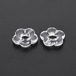 Clair Perles acryliques transparentes, fleur, clair, 14.5x14.5x4mm, Trou: 1.5mm, environ1240 pcs / 500 g