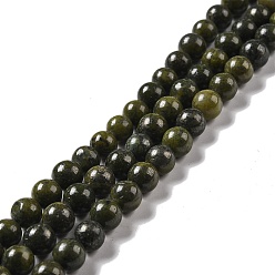 Gemstone Нити из натуральных бусин эпидот, круглые, 6.5~6.8 мм, отверстие : 1.1 мм, около 60 шт / нитка, 15.35'' (39 см)